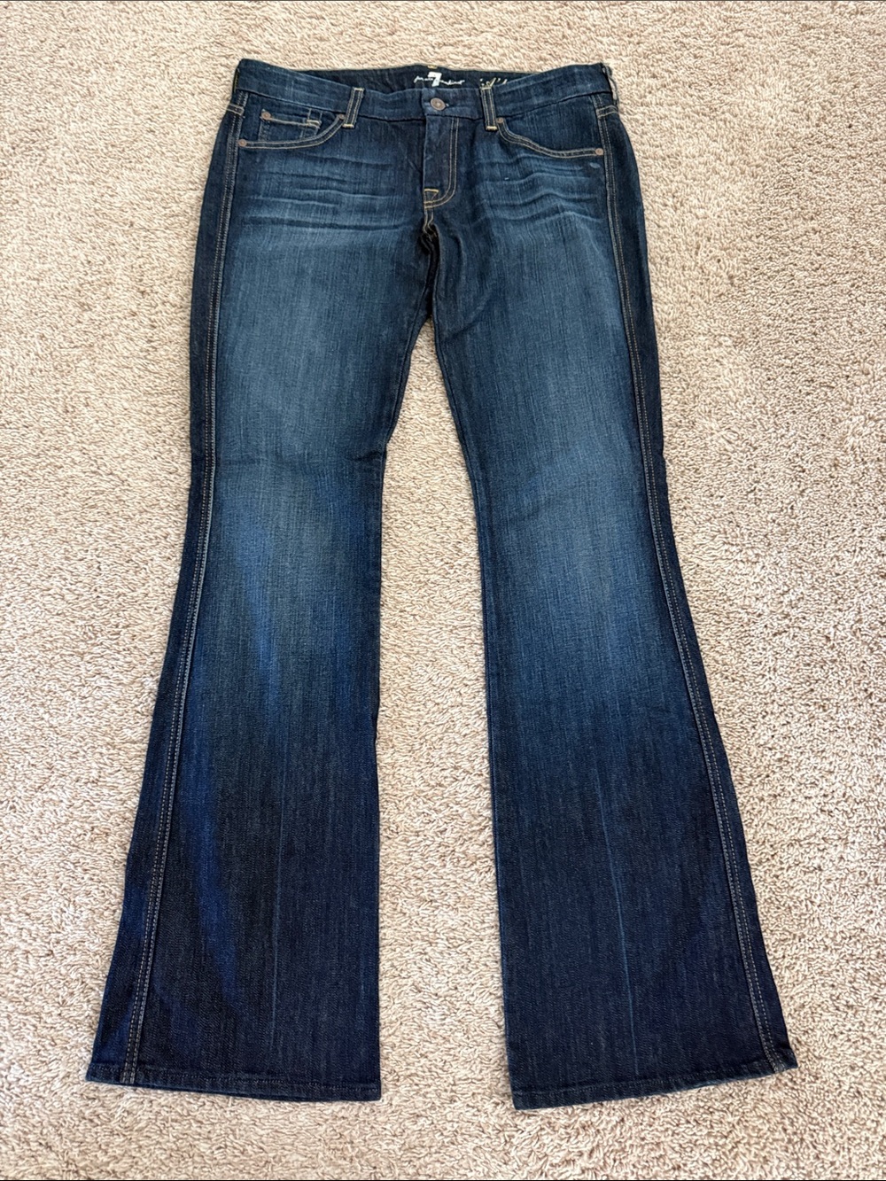 7 For All Mankind Dark Blue Flare Jeans